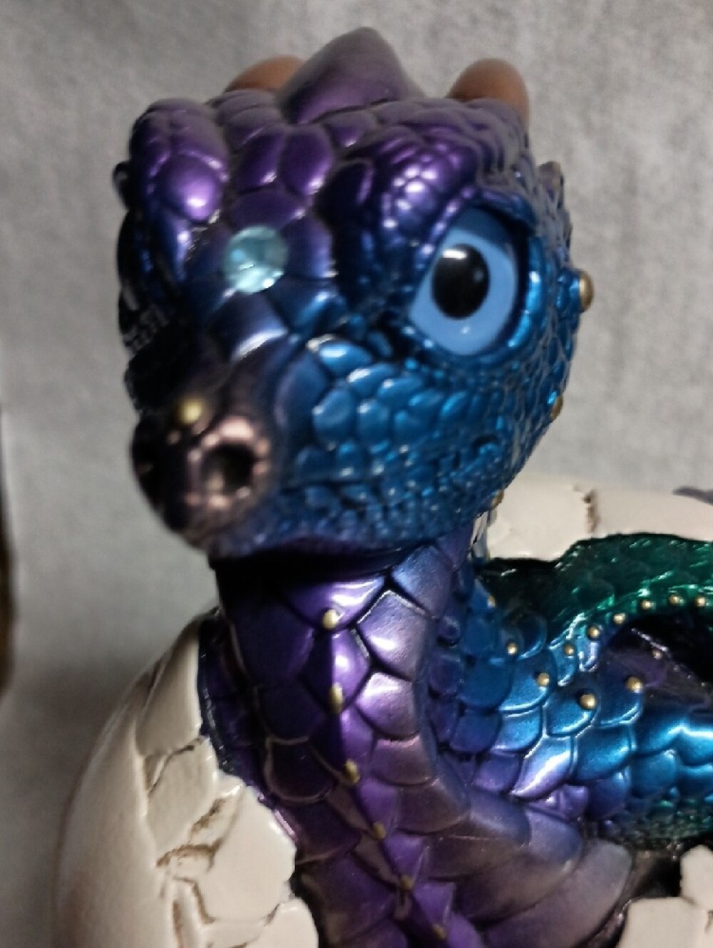 M Pena Windstone Editions Metallic Blue-Purple Dragon Figurine Home Accent 5 1/4 - Picture 6 of 8